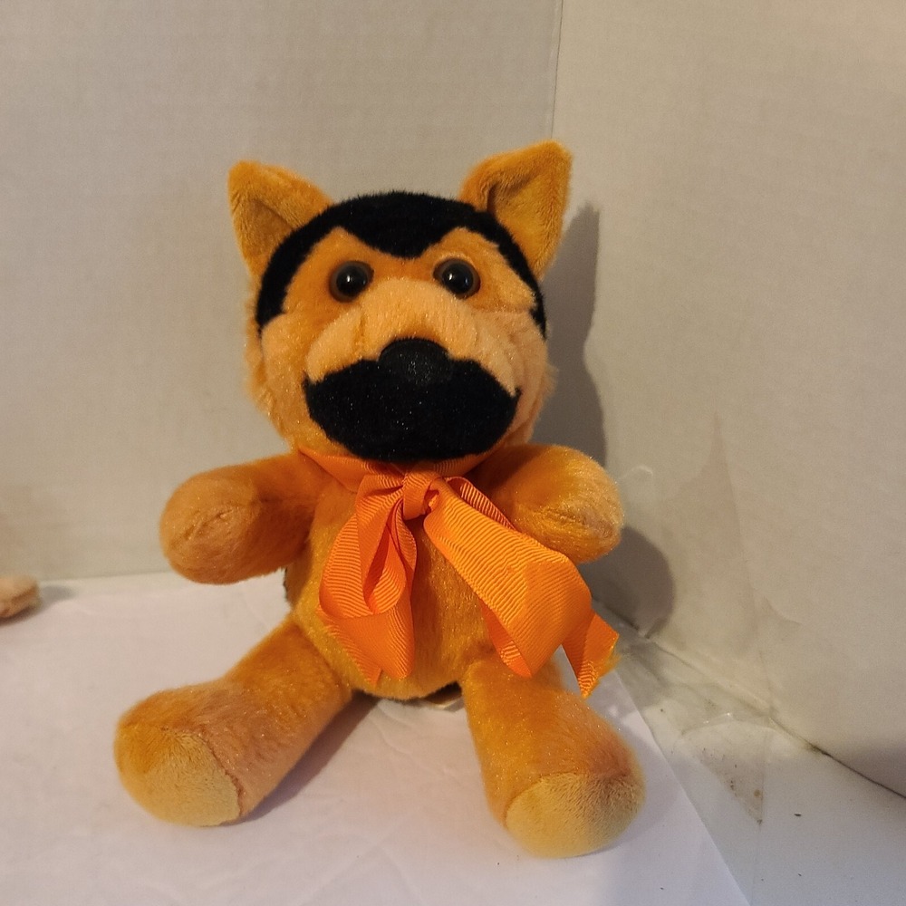 Walmart Plush Puppy Dog Tan Black Stuffed Animal German Shepherd Sitting 6"